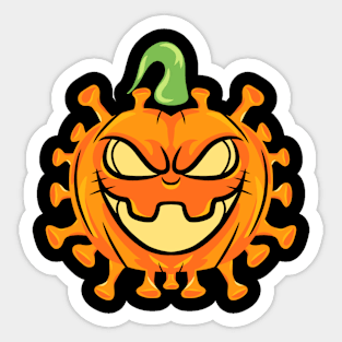 Pumpkin Virus Halloween Sticker